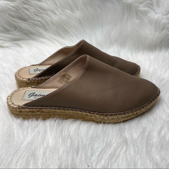 Gaimo Espadrilles Leather Almond Toe Mules Sandals Size EU37 US 6.5 - Picture 6 of 10